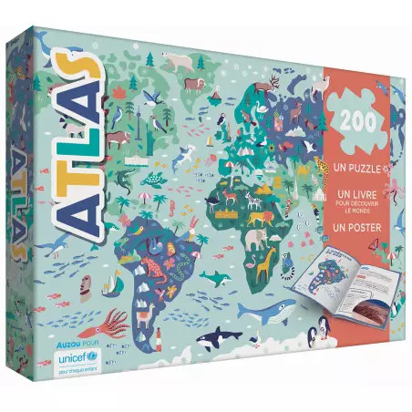 Puzzle 200pcs Atlas et livre