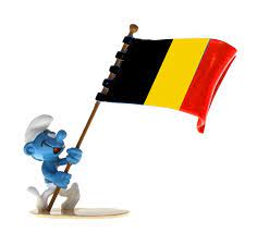 Schtroumpf porte drapeau belge