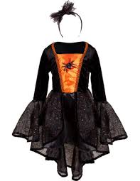 Robe Sorcière Araignée Sybil T 3-4 ans + serre-tête