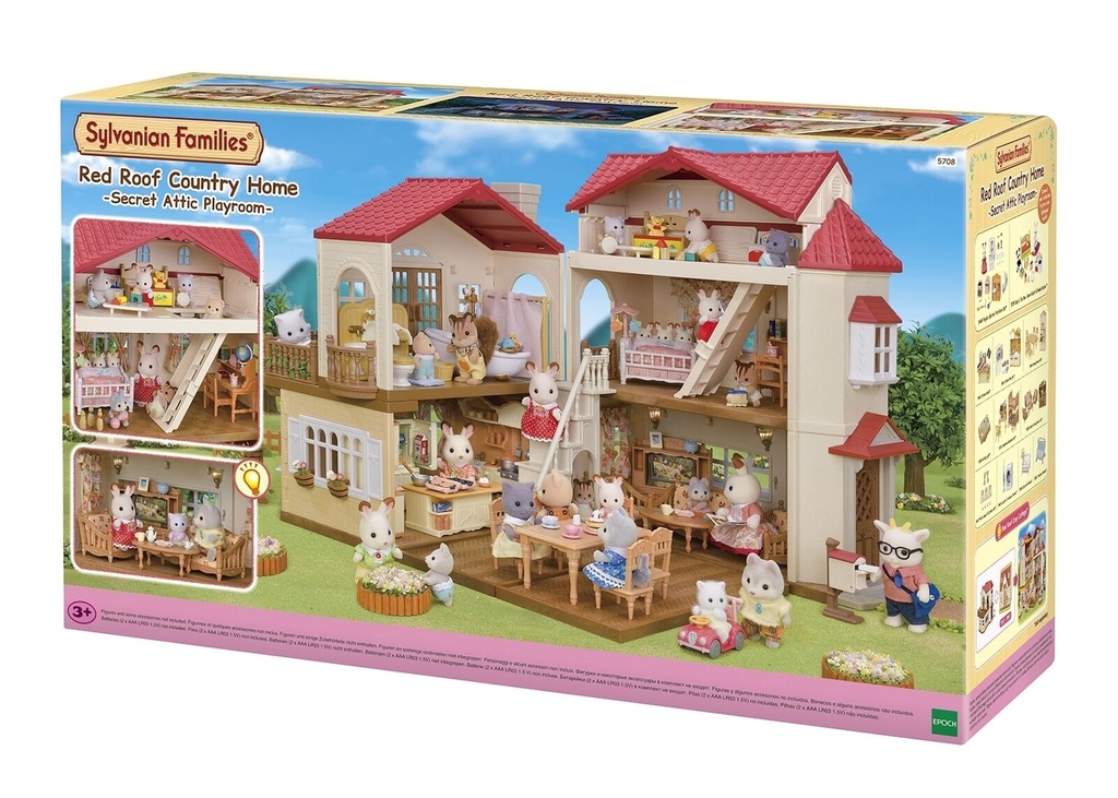 Sylvanian La grande maison éclairée et sa pièce secrète