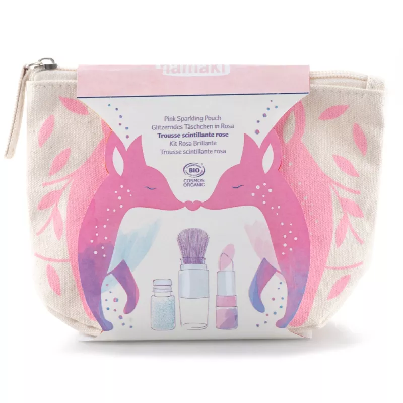 Trousse scintillante renard rose