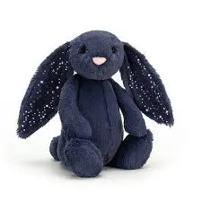 Lapin medium Bashful Stardust Bunny - Douceur céleste (Bleu foncé, oreilles étoilées) NEW