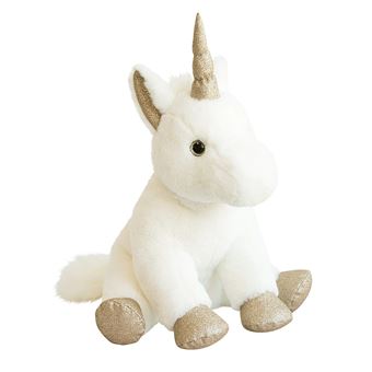 Grande peluche licorne or 45cm