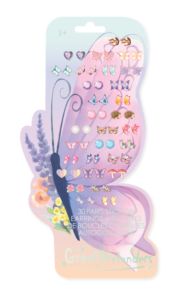 Boucles d'oreilles autocollantes Papillons