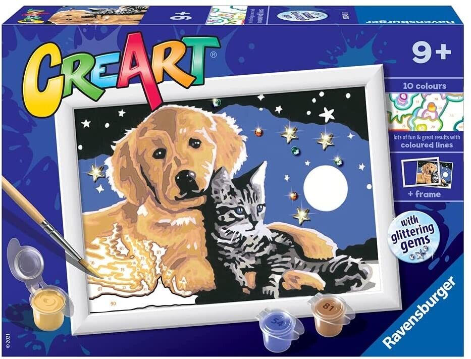 Creart - Labrador et chat gris
