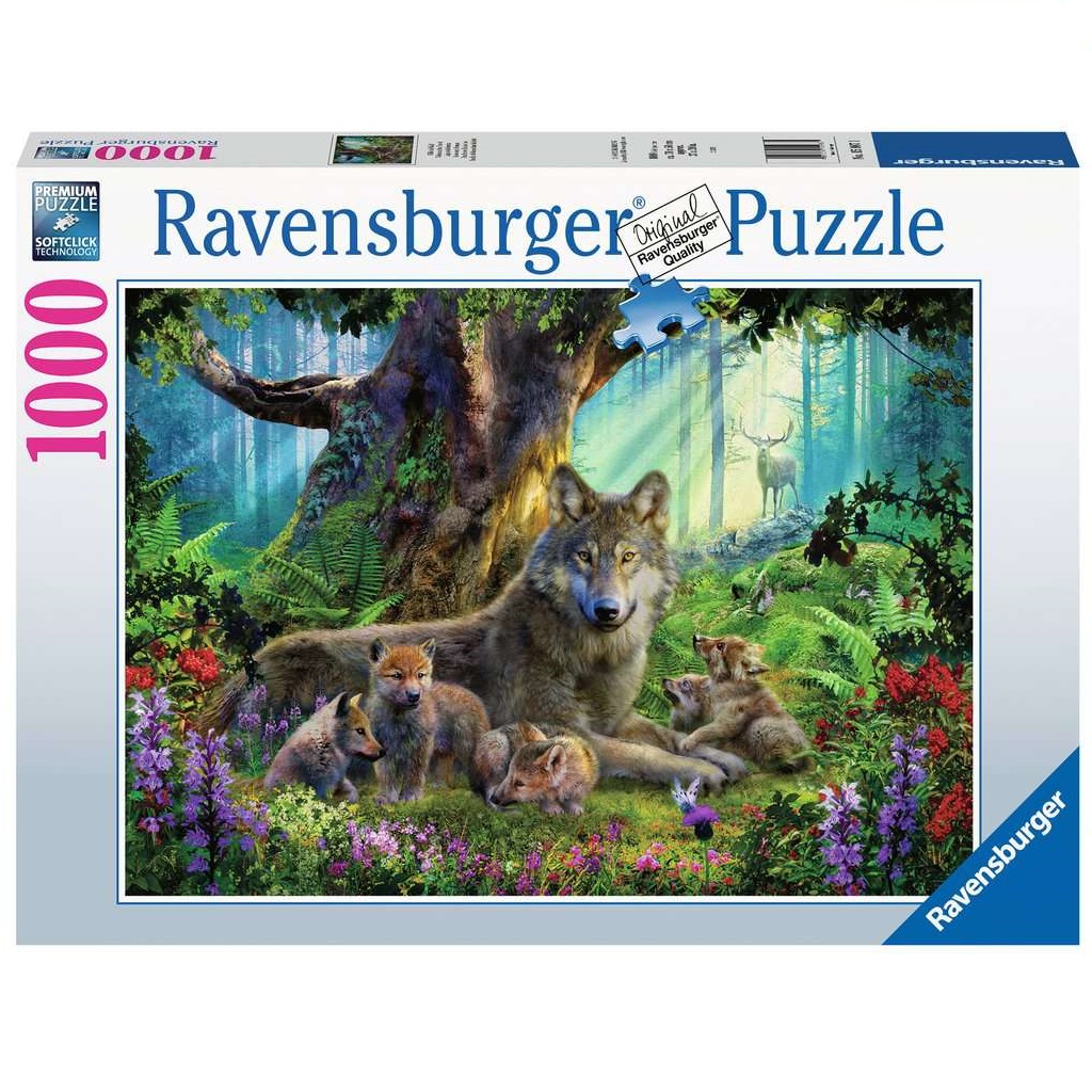 Puzzle Famille de loups dans la forêt 1000 pcs