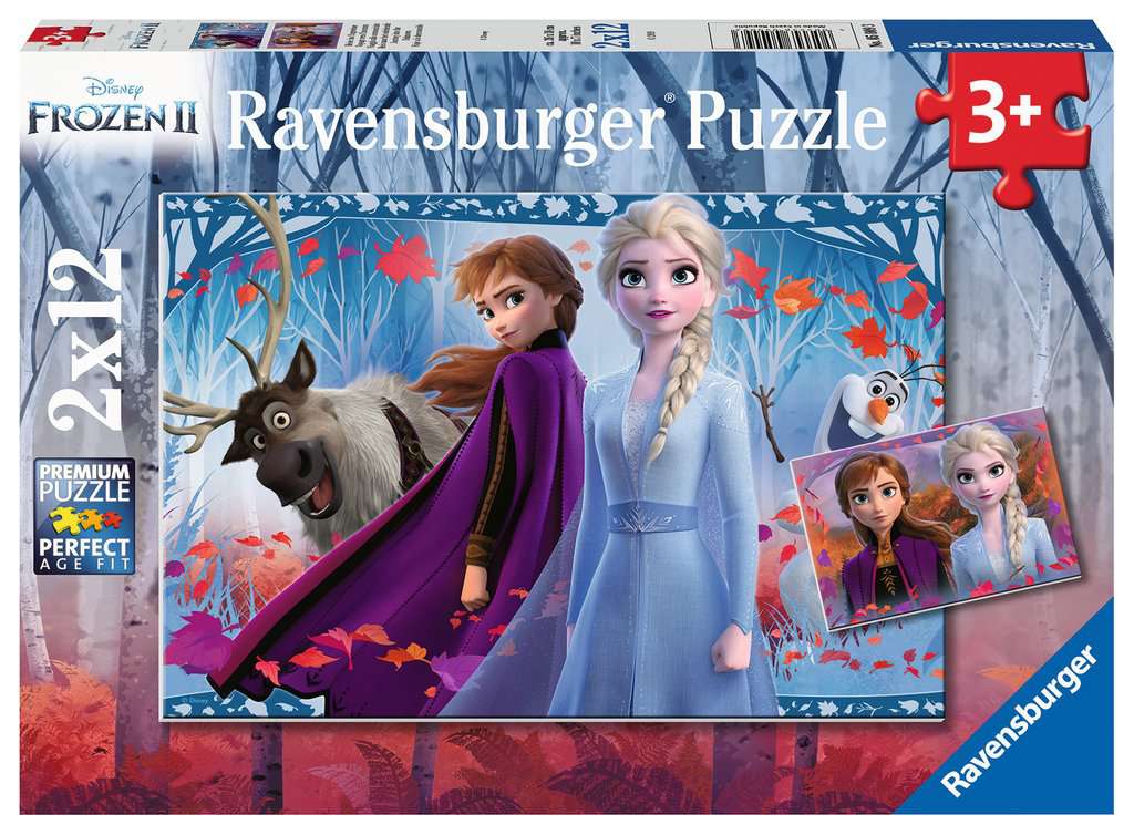 Puzzle La reine des neiges Voyage vers l'inconnu 2x12 pcs