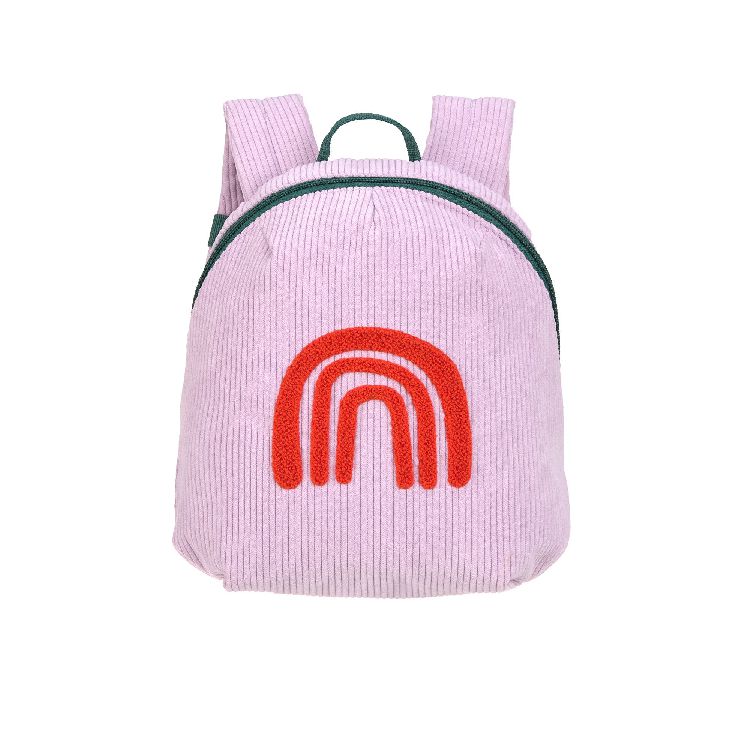 Sac à dos Little Gang velours rose Arc-en-ciel