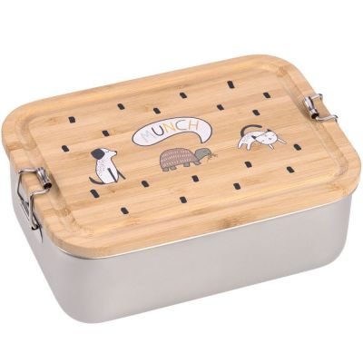 Boîte à goûter inox bambou Happy Prints