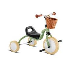 Tricycle classic retro vert avec panier