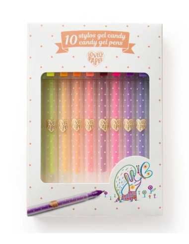 10 stylos gel candy