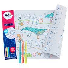 Super Petit - Set en silicone à colorier - Lettres de l'alphabet réversible