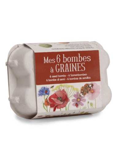 Boite à oeufs 6 bombes à Graines - Le Jardin du Moulin