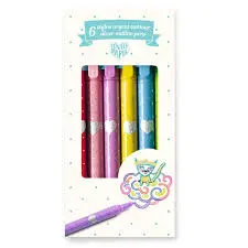 6 stylos argent contour