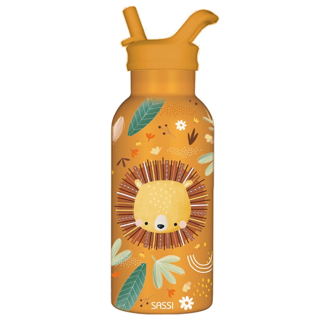gourde lion isotherme 350ml avec paille
