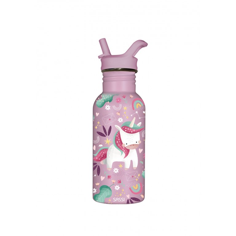 Gourde licorne isotherme 350ml avec paille