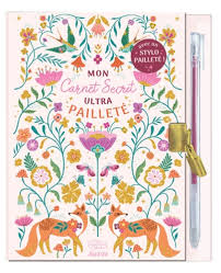 Carnet secret ultra pailleté avec un stylo pailleté