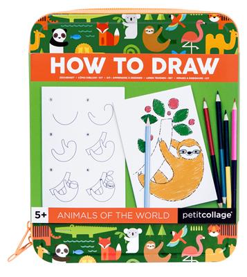 Petit Collage / Comment dessiner les animaux du monde - guide pas à pas