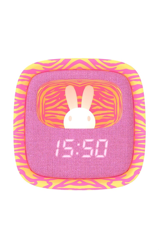 Billy Clock and light - Pink Zebra