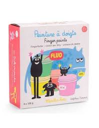 4 Pots de peinture à doigts fluo (les Schmouks)