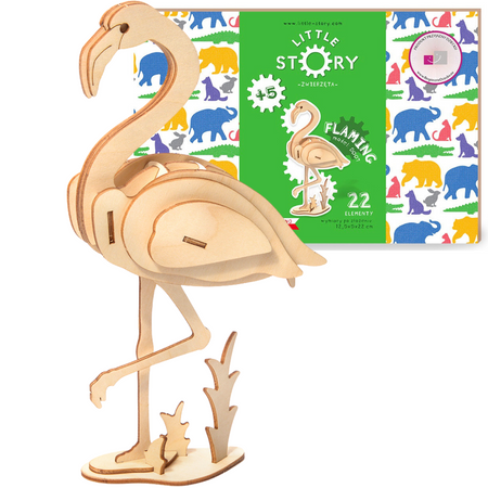 Little Story Wooden Model 3D Puzzle - Flamand Rose
