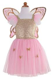 Robe et Ailes en Or Papillon (5-7ans)