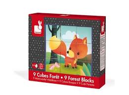 9 cubes animaux de la forêt