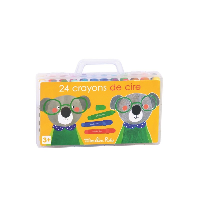 24 crayons de cire Les Popipop