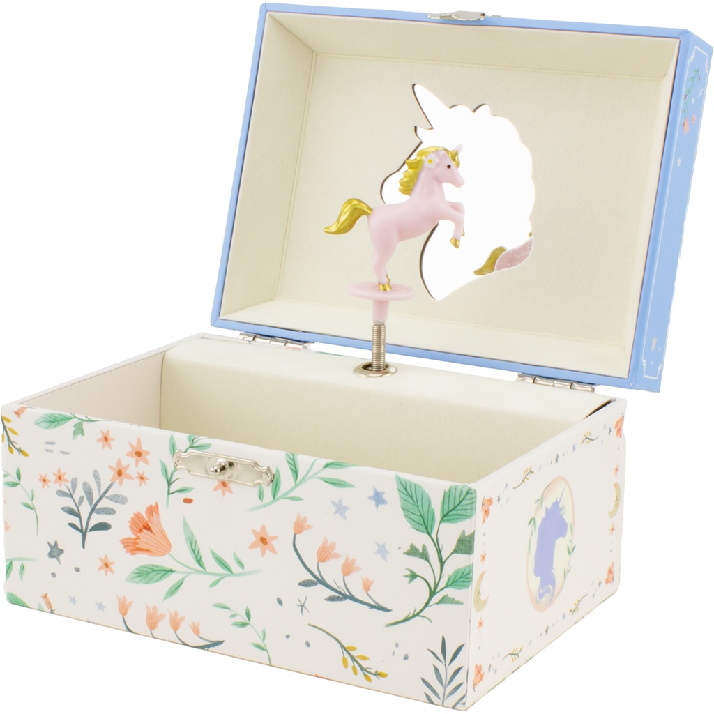 Coffre musical 2 tiroirs Licorne