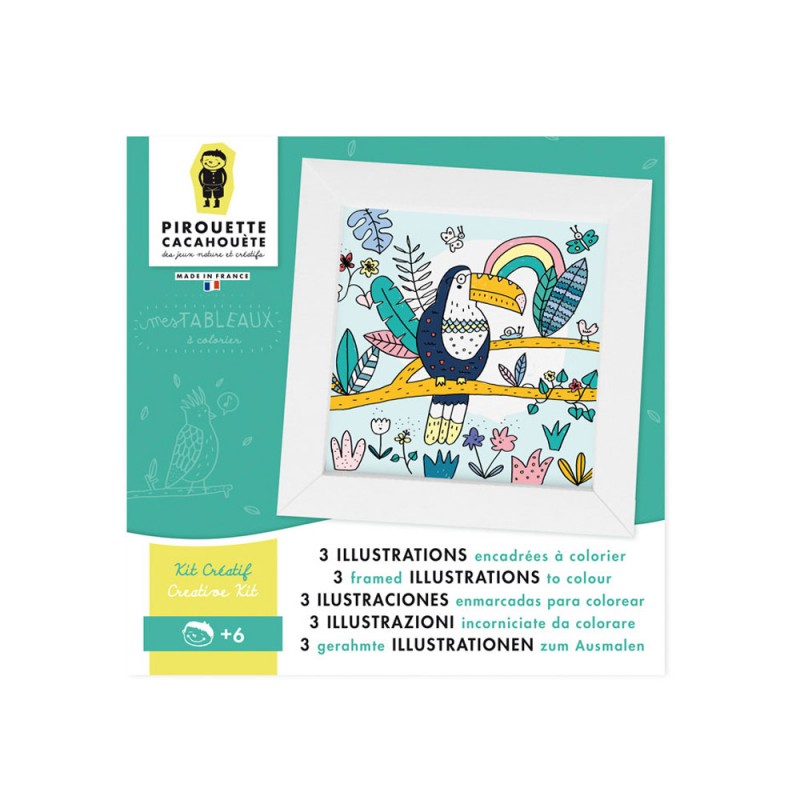 3 illustrations à colorier Tableaux exotiques