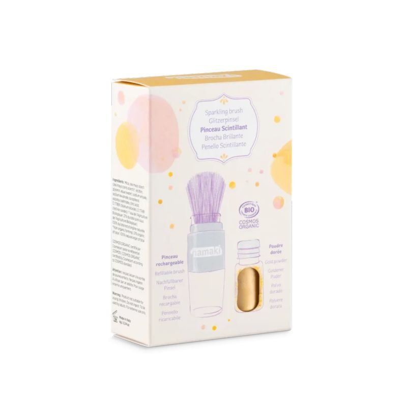 Pinceau magique et poudre scintillante