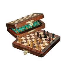 Coffret d'échec en bois magnétique - 25cm