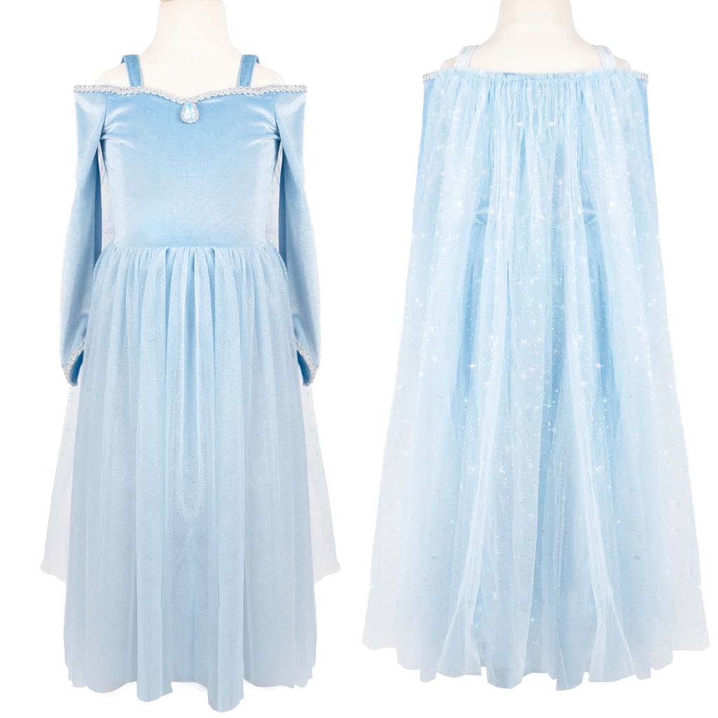 Robe de princesse velours bleu 5-6 ans