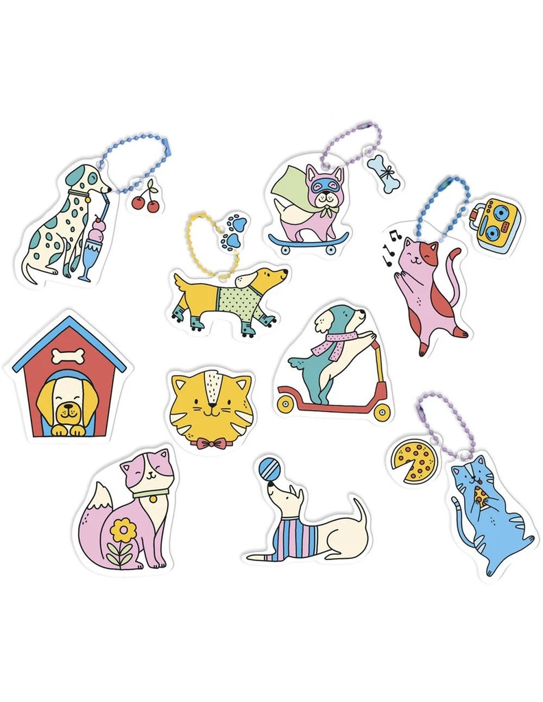 10 décos en plastique fou Chats et chiens