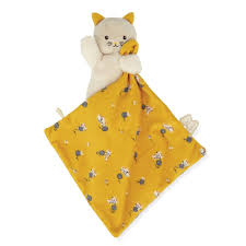 Carré Douceur - Doudou chat jaune