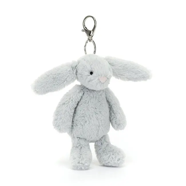 Bashful silver bunny bag charm