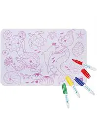 Silicone : Set de Table à colorier - Theme Sirène 