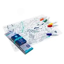 Silicone : Set de table à colorier - Thème Océan 