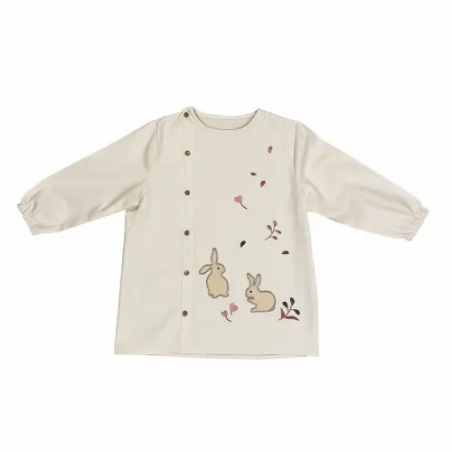 Tablier coton lapin blanc 