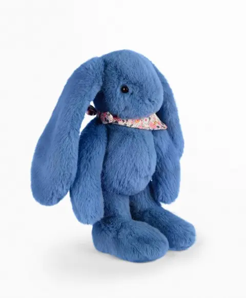 LAPIN FLEURETTE - Bleu 25 cm