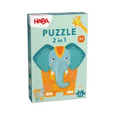Puzzle 2 en 1 Haba - Elephant