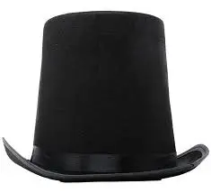 Chapeau haut de forme satiné - noir - 20cm