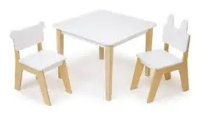 Set de table et 2 chaises: lapin et ours