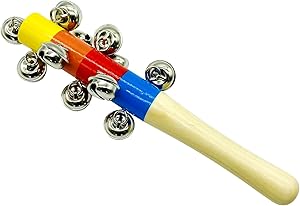 Hochet en bois (rouge) avec grelots Gico