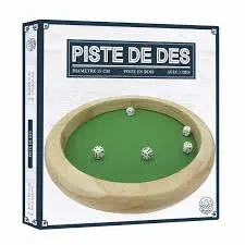 Piste 35 cm bois avec 5 dès 