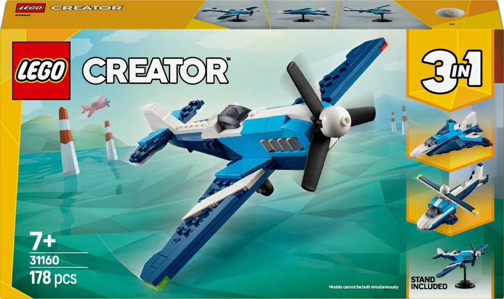 LEGO Creator 3in1 Aircraft: Race Plane Toy for Kids 31160