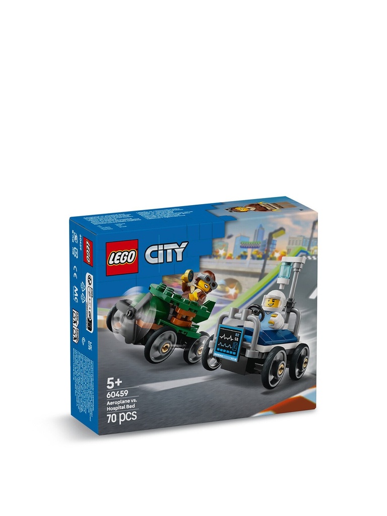 LEGO City Aeroplane Vs. Hospital Bed Race Car Pack 60459