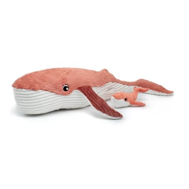 Gravillou la baleine maman et bébé terracotta