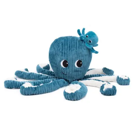 Filou la pieuvre maman et bébé bleue
