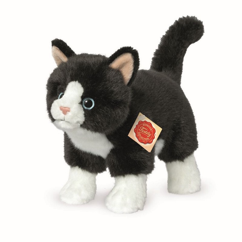 Chat blanc et noir peluche